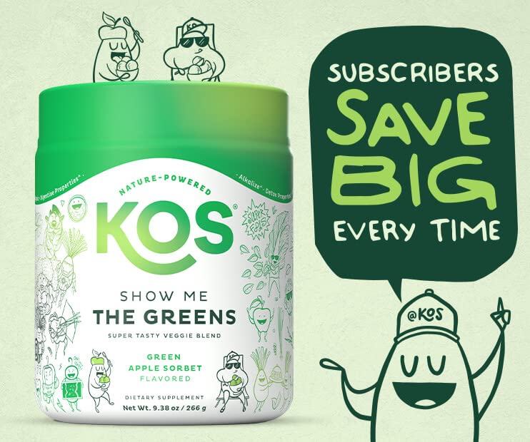 KOS Organic Super Greens Powder Green Apple close-up of ingredients