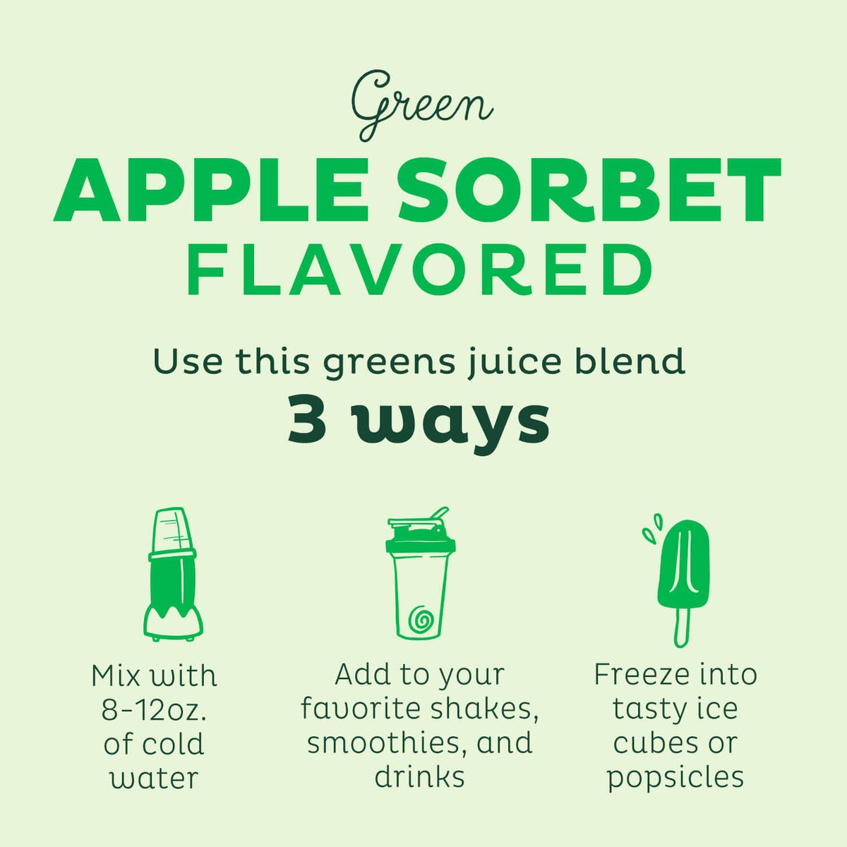 KOS Organic Super Greens Powder Green Apple nutritional information