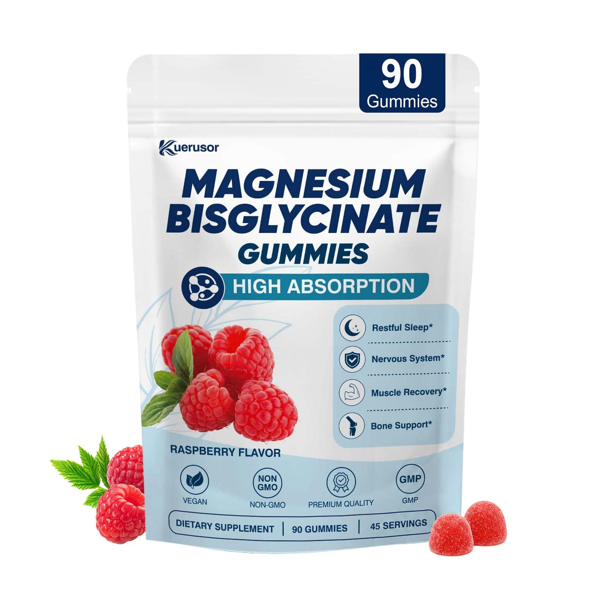 Kuerusor Magnesium Bisglycinate Gummies bottle front view