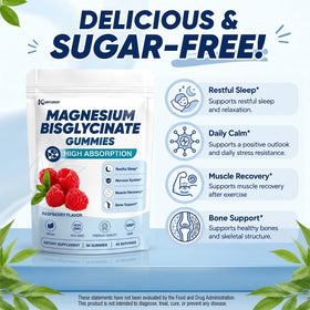 Kuerusor Magnesium Bisglycinate Gummies with natural raspberry fruit powder