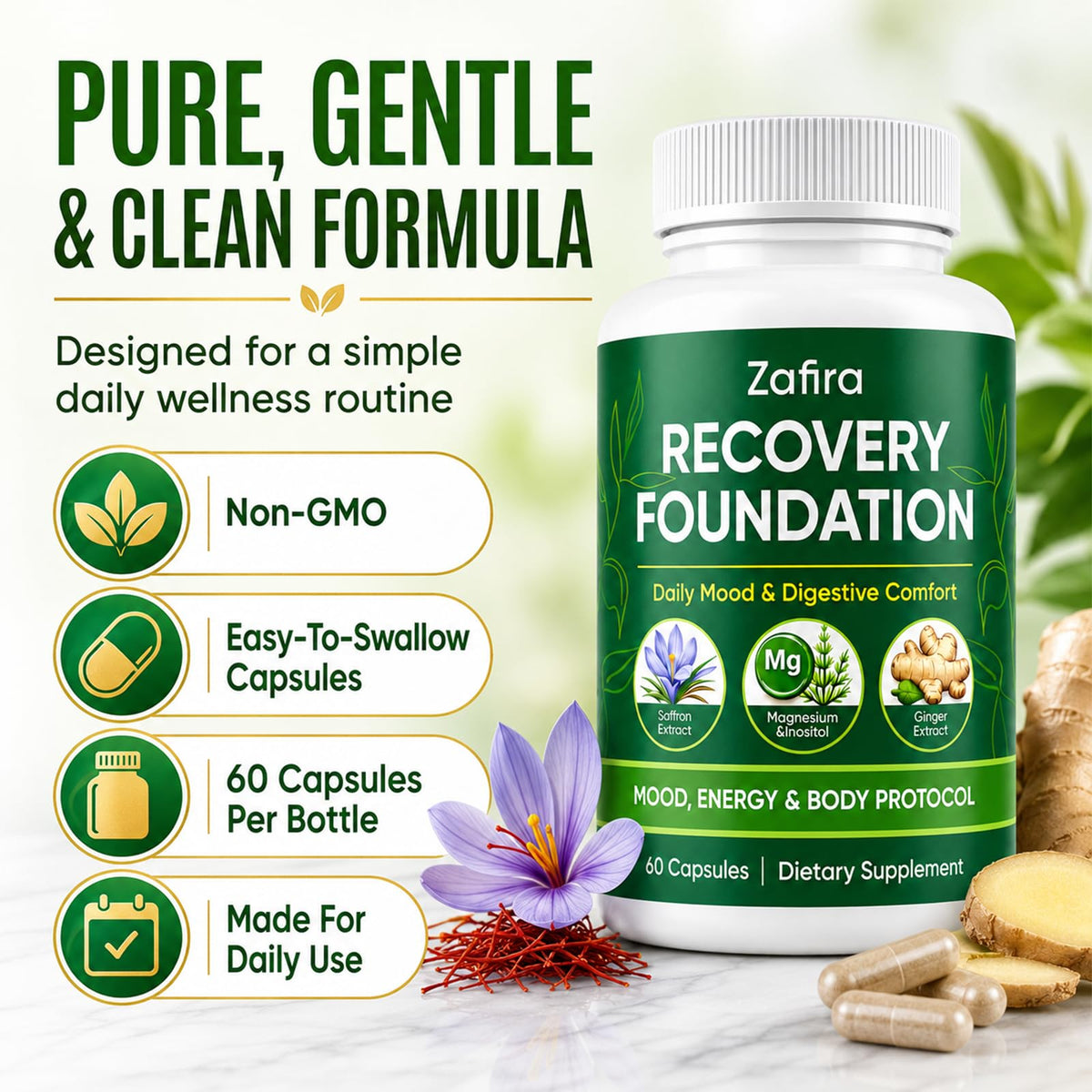 KWEZTY Zafira Organics Saffron Supplements ingredients list