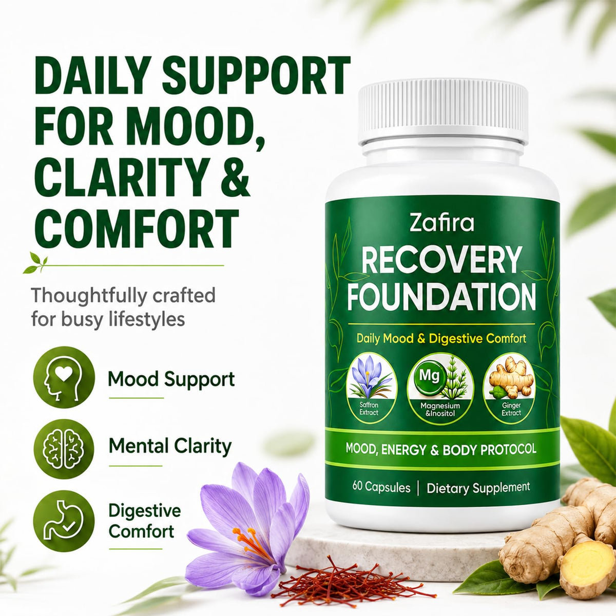 KWEZTY Zafira Organics Saffron Supplements lifestyle setting