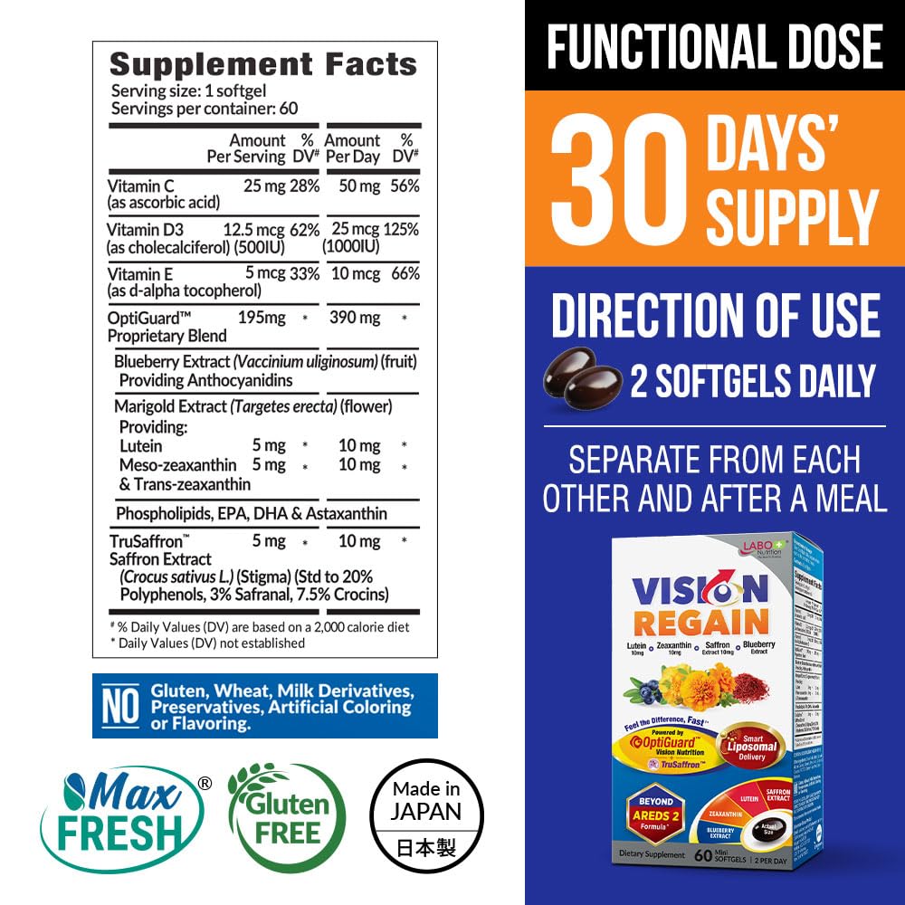 LABO Nutrition VisionREGAIN softgel bottle with label