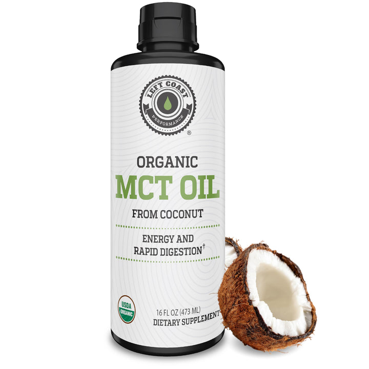 Left Coast Performance Organic Coconut MCT Oil 16 Fl Oz front view