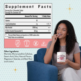 Legendairy Milk Myo Inositol cherry flavour chewable tablet