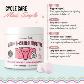 Legendairy Milk Myo Inositol cherry tablets in a lifestyle setting