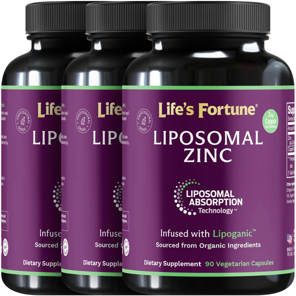 Lewis Labs Liposomal Zinc Picolinate Supplement 90 Capsules front view