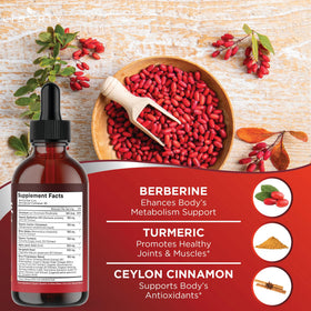 Liberty Lifestyle Berberine with Ceylon Cinnamon Liquid Drops packaging