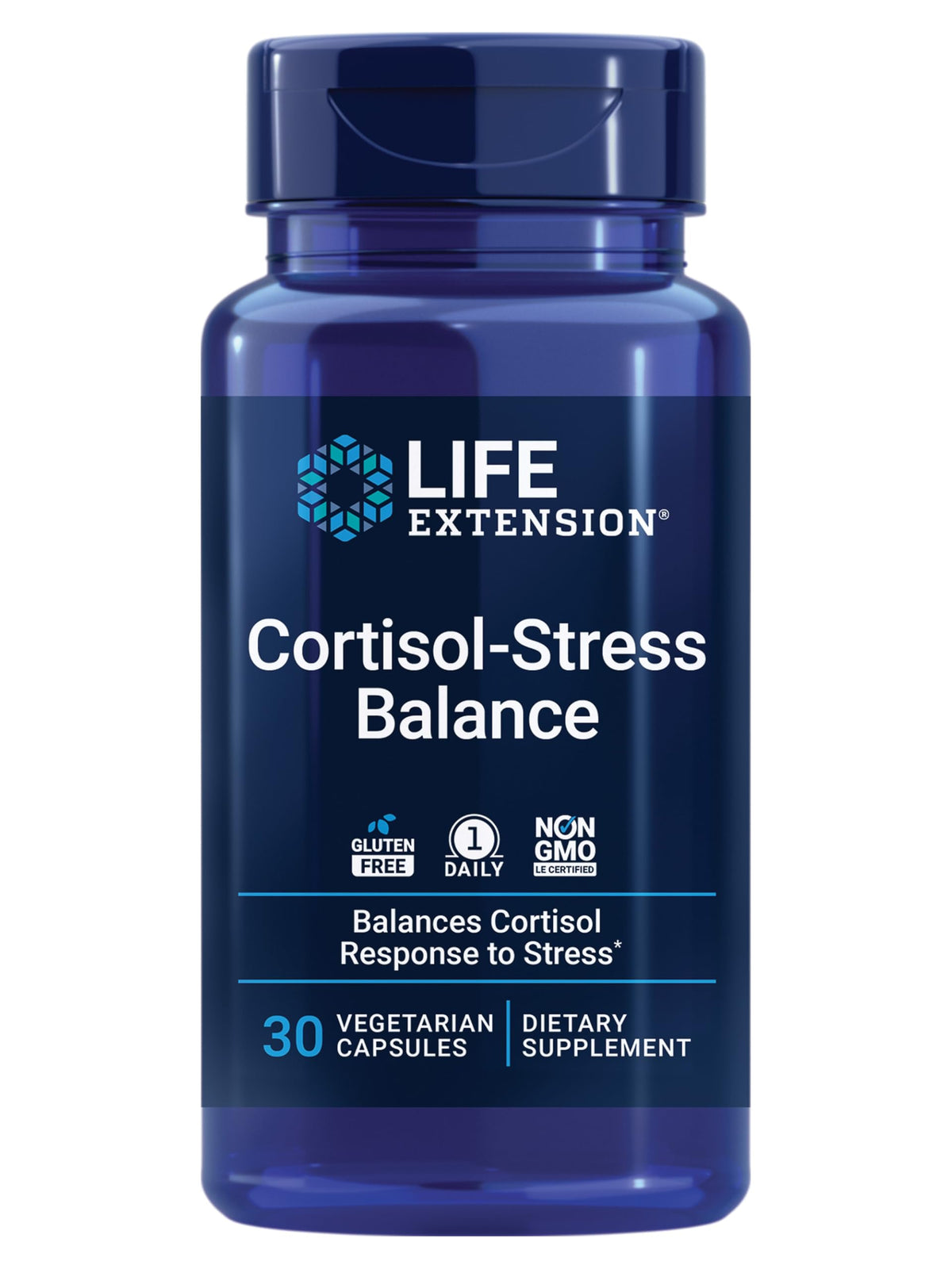 Life Extension Cortisol-Stress Balance 30 Capsules front view