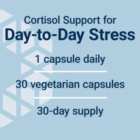 Life Extension Cortisol-Stress Balance capsules in a hand