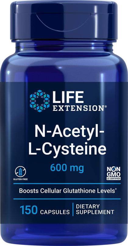Life Extension N-Acetyl-L-Cysteine 600mg 150 Capsules front view