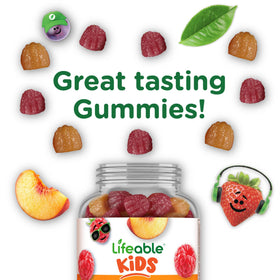 Lifeable Magnesium Gummies for Kids gummies on a table