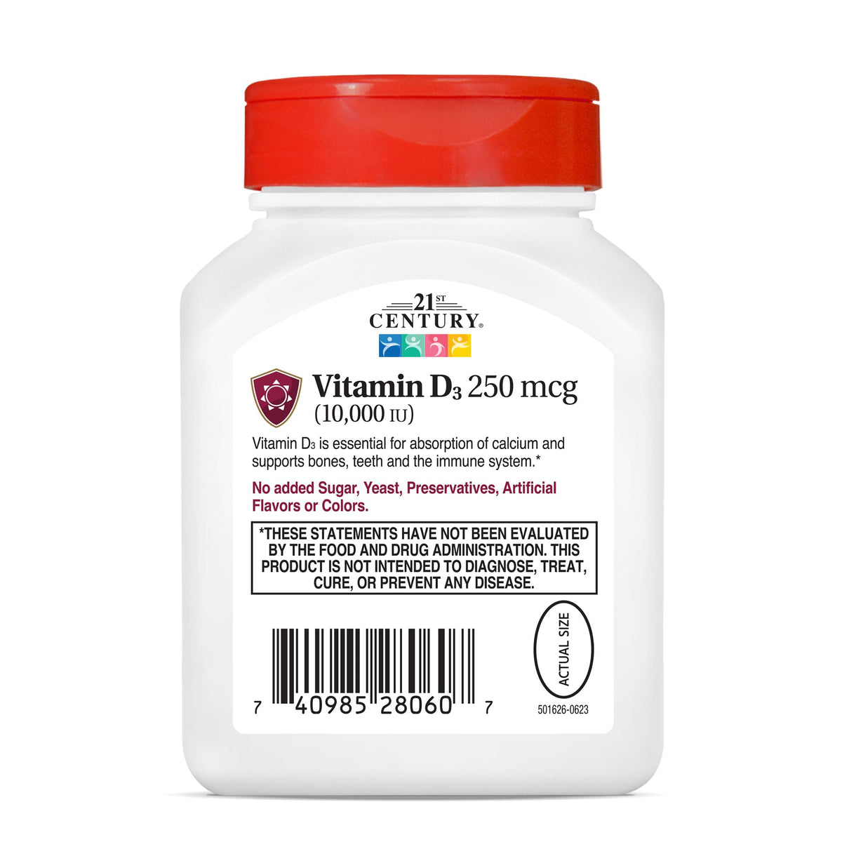Lifestyle image of 21st Century Vitamin D3 softgels on a kitchen counter