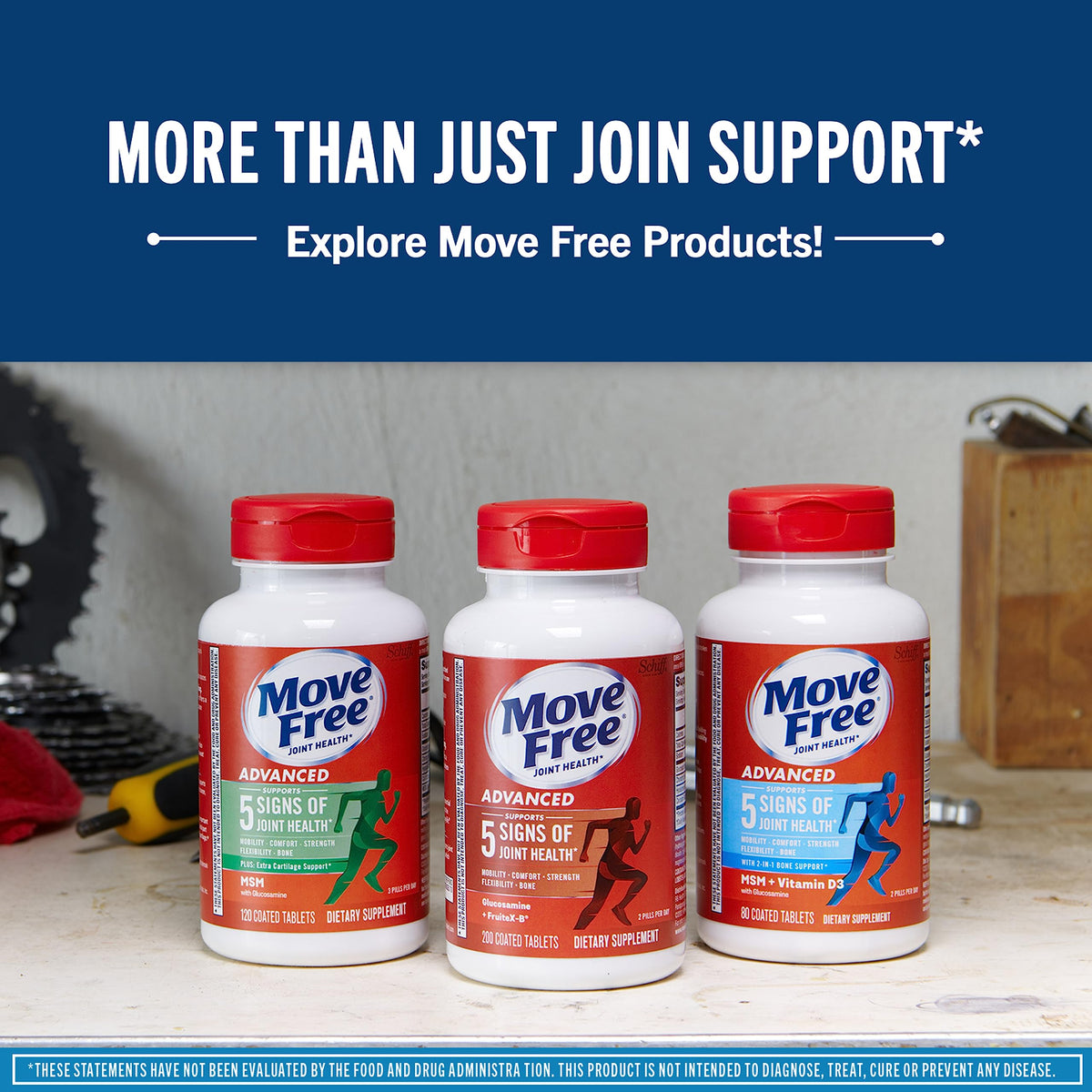 Lifestyle image of Move Free Advanced on a kitchen counter