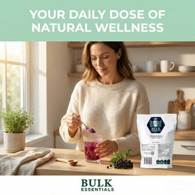 Lifestyle scene with Bulk Essentials Elderberry Extract Powder