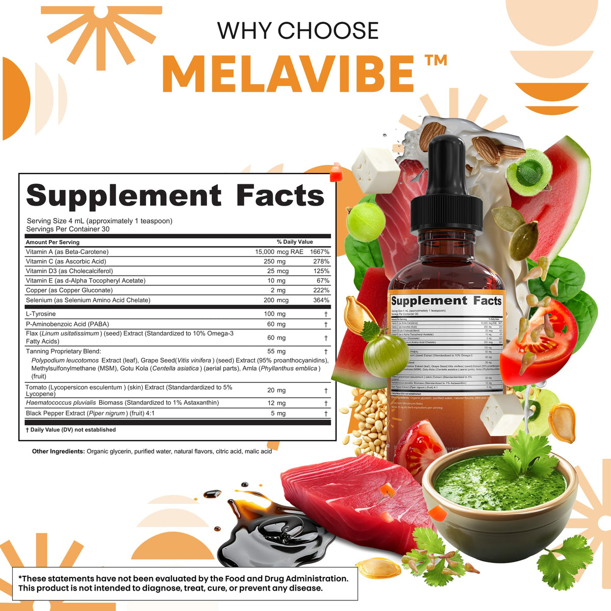 Lifestyle scene with Clean Nutraceuticals MelaVibe drops and smoothie