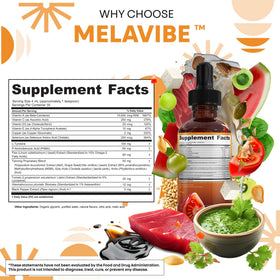 Lifestyle scene with Clean Nutraceuticals MelaVibe drops and smoothie