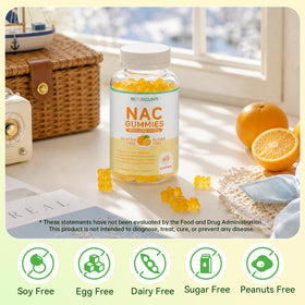 Lifestyle shot of a person taking MOORGUMY NAC Gummies