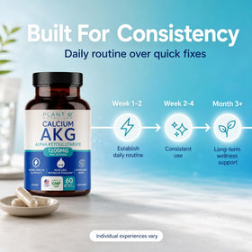 Lifestyle shot of PLANT.O NUTRITION Calcium AKG Monohydrate in a kitchen