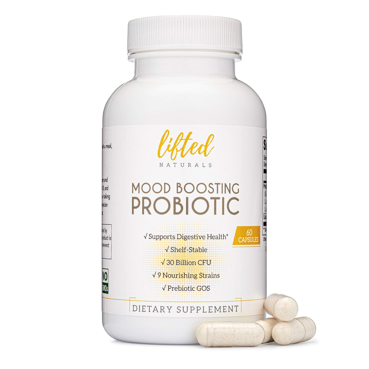 Lifted Naturals Mood support Probiotic 30 Billion CFU front view