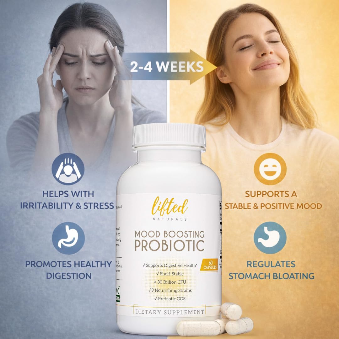 Lifted Naturals Mood support Probiotic 60 capsules bottle