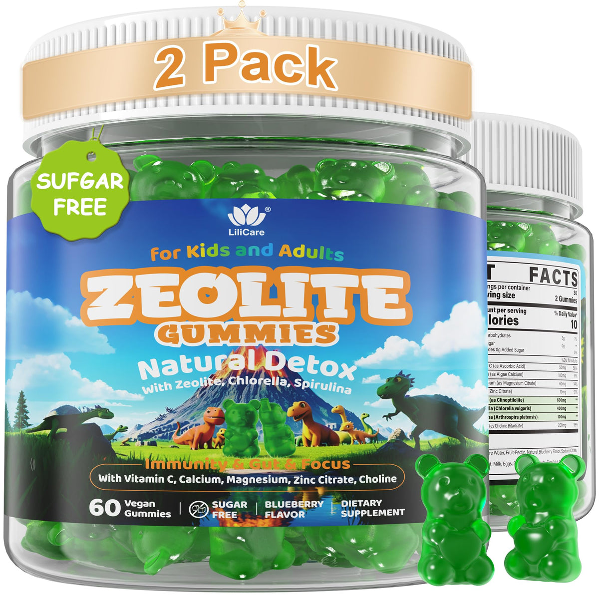 LILICARE Zeolite Dêtõx Gummies 120ct front view