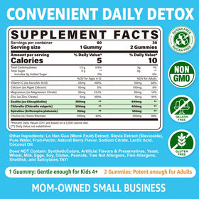 LILICARE Zeolite Dêtõx Gummies packaging side view