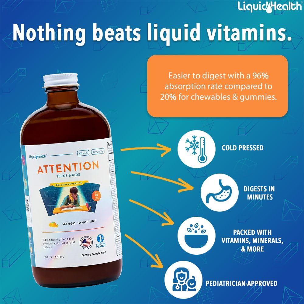 LIQUIDHEALTH Attention Liquid Multivitamin 16 oz back view