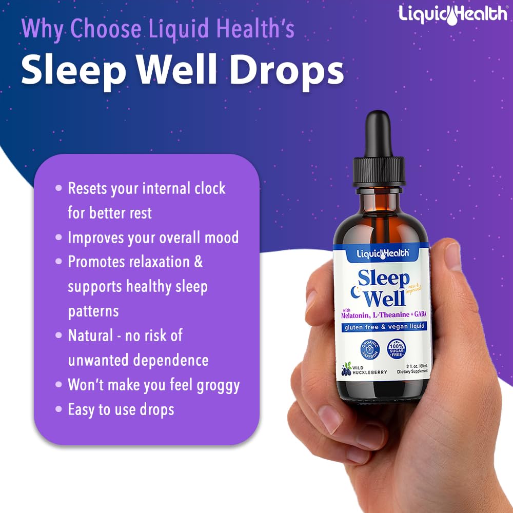 LIQUIDHEALTH Sleep Well Melatonin Drops Wild Huckleberry flavour