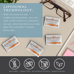 LivOn Laboratories Lypo-Spheric Vitamin C 1000mg packet with water glass