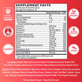 Llama Naturals Multivitamin Gummies showing strawberry flavour