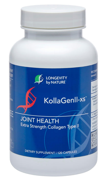 Longevity by Nature KollaGen II-XS Collagen Type II Capsules front view
