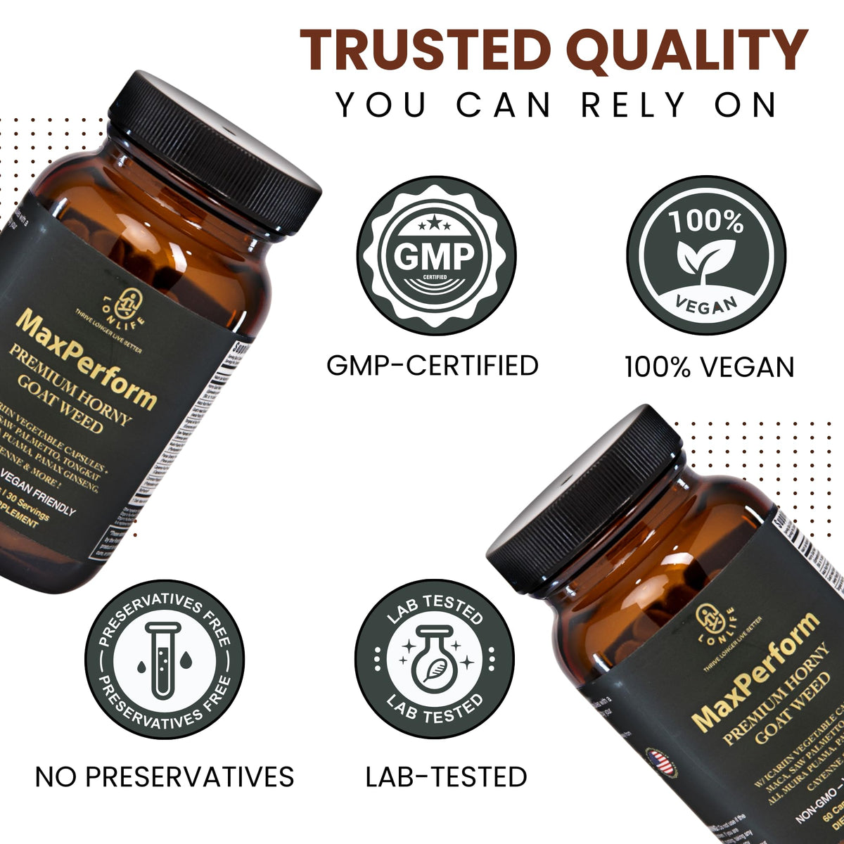 LONLIFE MaxPerform Horny Goat Weed & Maca Root Supplement lifestyle scene