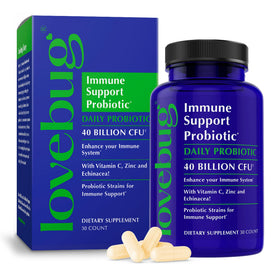 LOVEBUG Probiotics Daily Supplement 30 Capsules front view