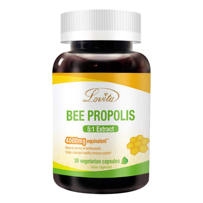 LOVITA Propolis Capsules bottle front view with 30 capsules