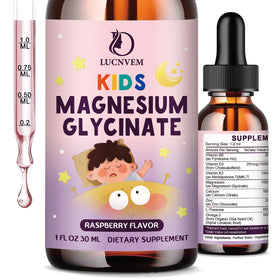 LUCNVEM Kids Magnesium Glycinate Sleep Liquid Drops front view of packaging