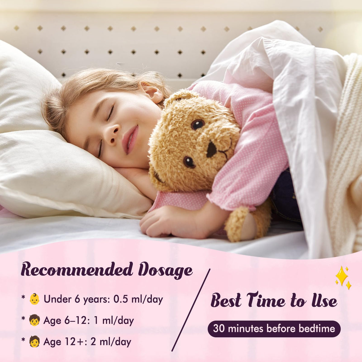 LUCNVEM Kids Magnesium Glycinate Sleep Liquid Drops with a measuring dropper