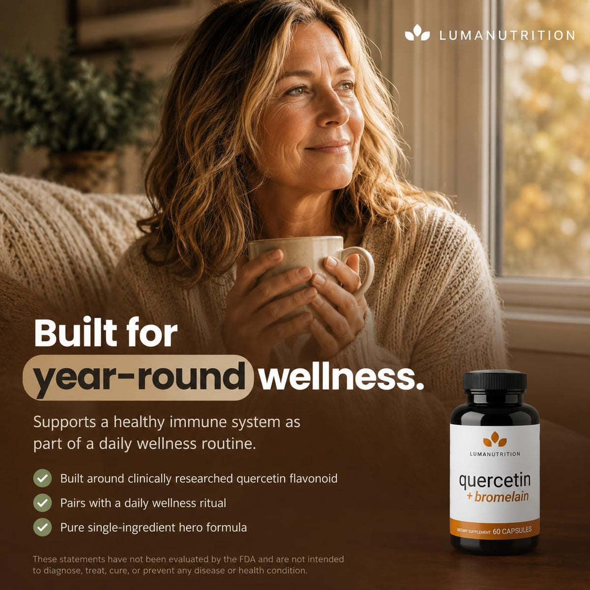 Luma Nutrition Quercetin with Bromelain 500mg nutritional information