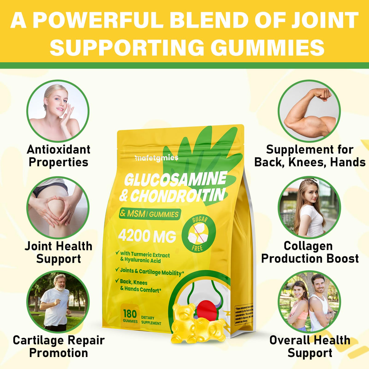 Mafetgmies Glucosamine Chondroitin Gummies in a bowl