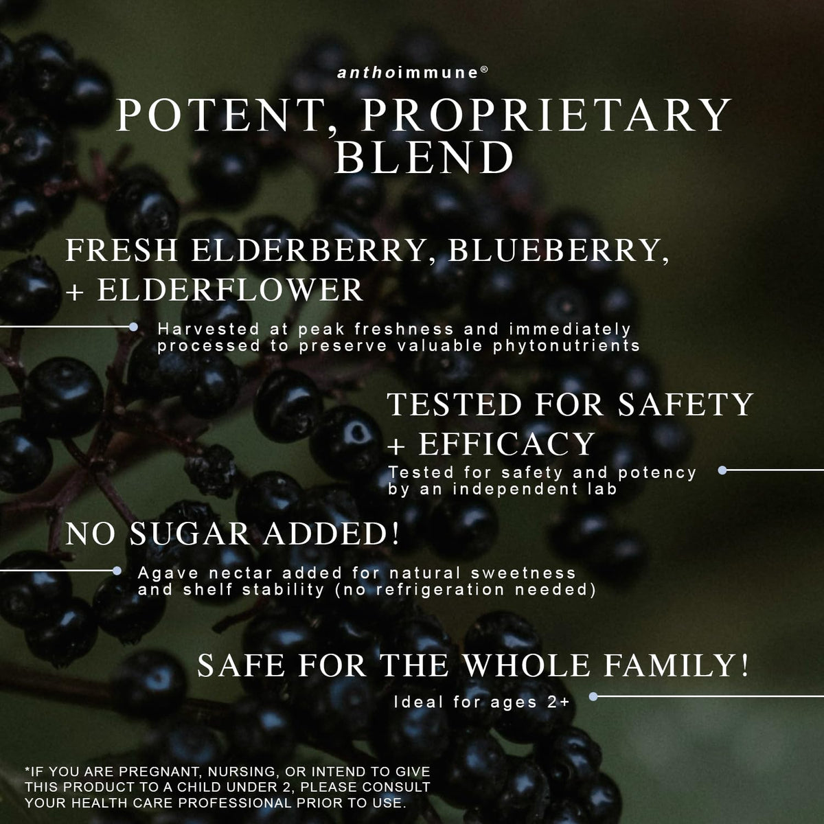 Maine Medicinals Organic Elderberry Syrup 8 oz bottle with pour