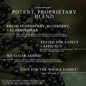 Maine Medicinals Organic Elderberry Syrup 8 oz bottle with pour
