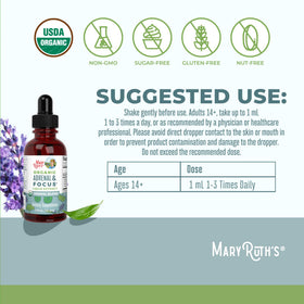 MARYRUTH'S Nootropic Focus Supplement ingredients list