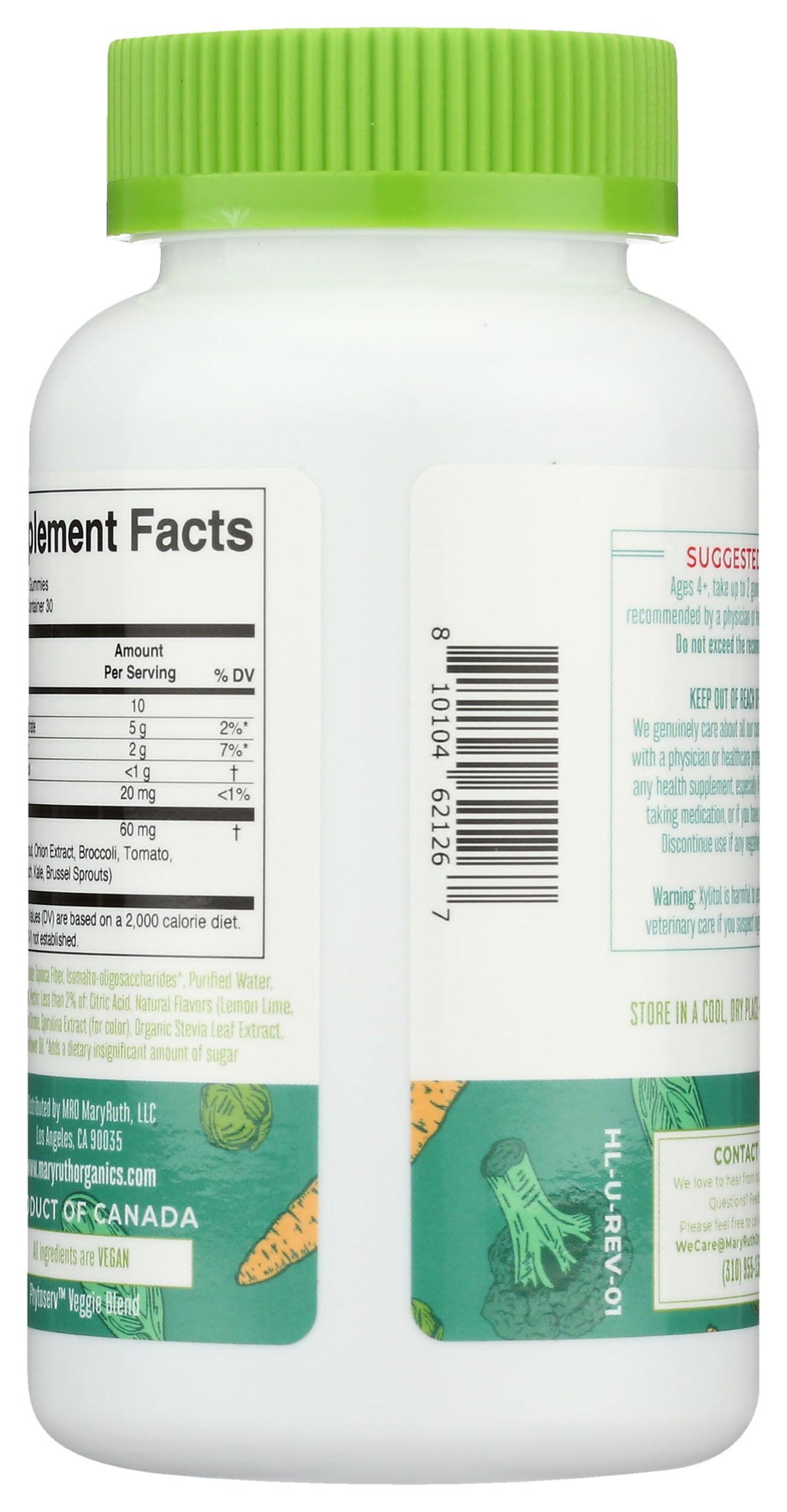 MARYRUTH'S Super Greens Gummies on a kitchen counter