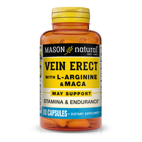 MASON NATURAL Vein Erect L-Arginine & Maca 80 capsules front view