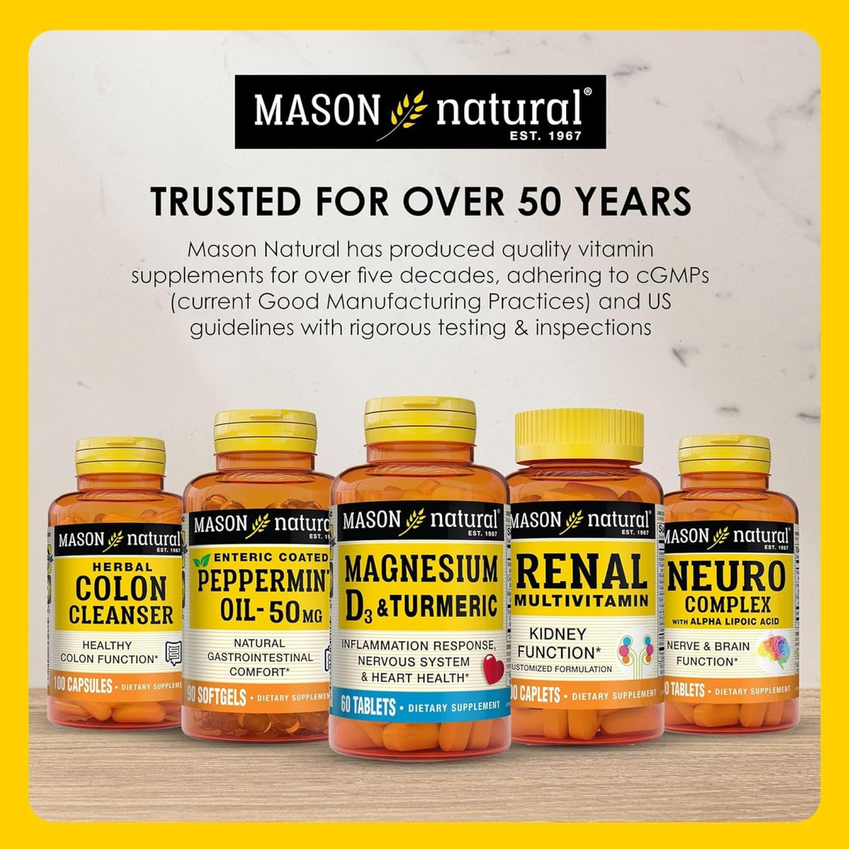 MASON NATURAL Vitamin B12 50 mcg with Calcium nutritional information