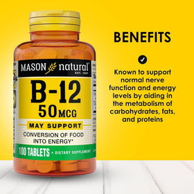 MASON NATURAL Vitamin B12 50 mcg with Calcium side view