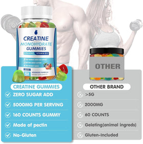 MaxHemp Creatine Gummies displayed with fresh blueberries