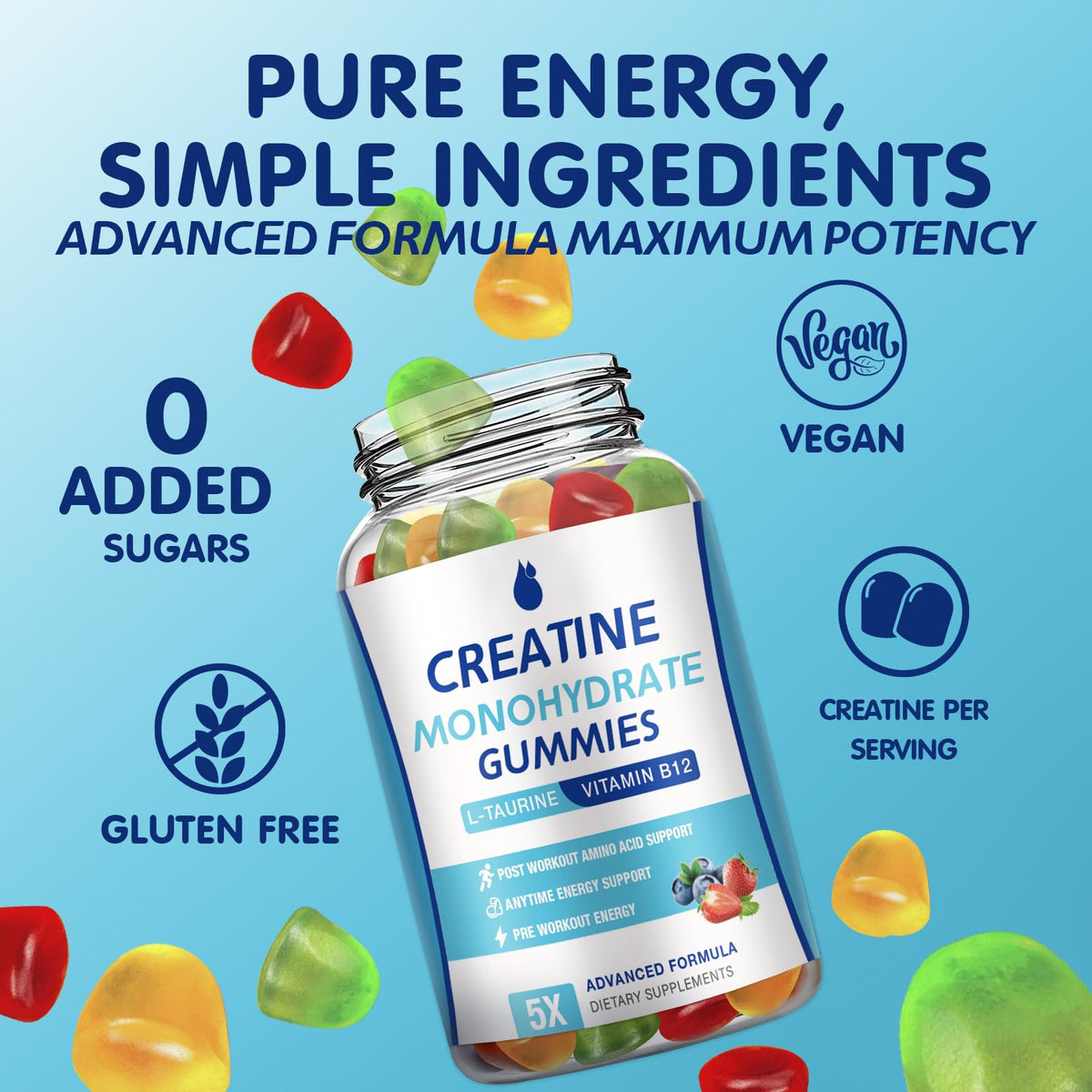MaxHemp Creatine Gummies pack showing two bottles