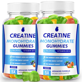 MaxHemp Creatine Monohydrate Gummies front view, natural blueberry flavour