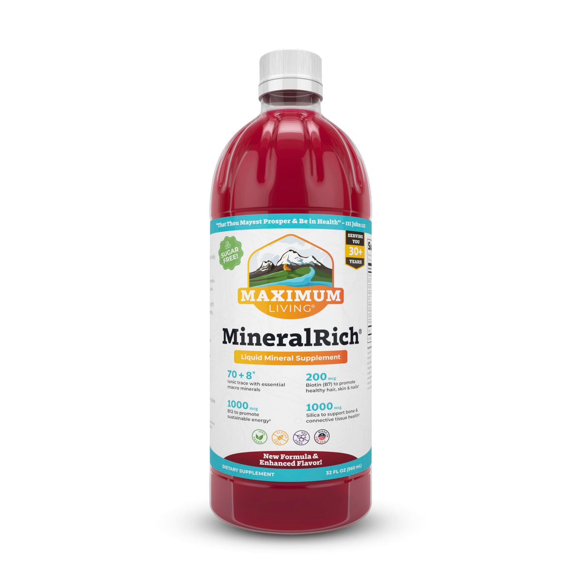 Maximum Living MineralRich 32 fl oz liquid supplement front view